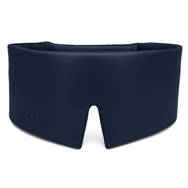Navy blue sleep mask on a white background