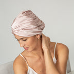 woman wearing a pink color bonnet