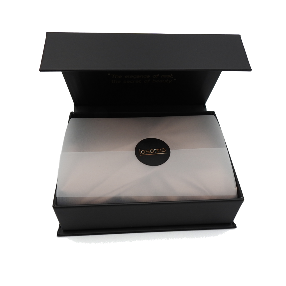 Black open box with a visible brand logo on a white background