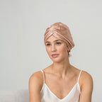 woman wearing a rose pink color bonnet